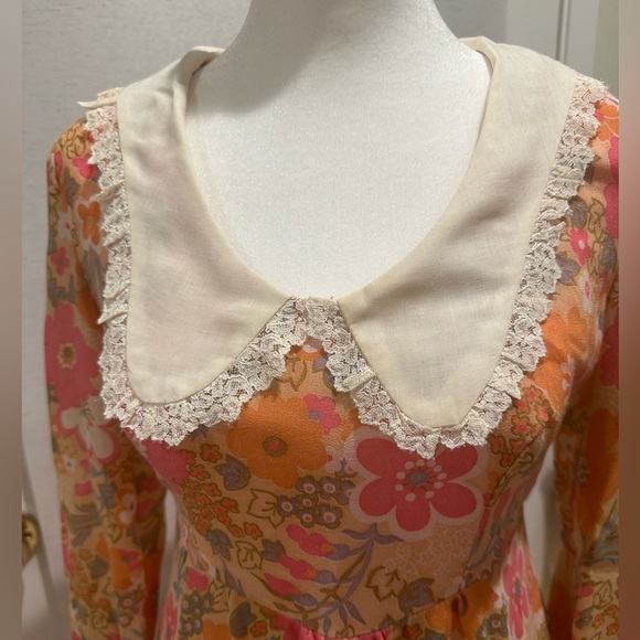 Vintage 1970s Handmade Prairie Dress - Picture 3 of 7